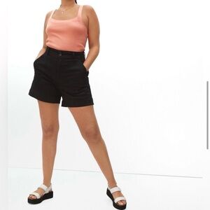 Everlane the way high twill black shorts